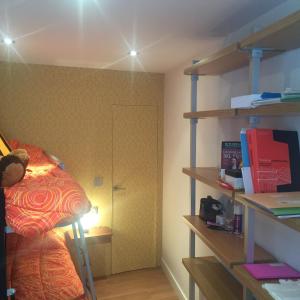 a room with a bed and a closet with a door at Bierzo centro in Ponferrada