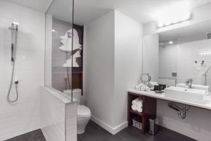 Koupelna v ubytování Hotel Metro