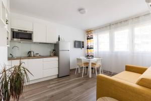 Kuchyň nebo kuchyňský kout v ubytování Apartments Cezar