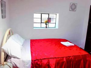 Rúm í herbergi á Cuzco Central Hostel