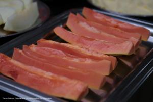a tray of food with ham and cheese at Hotel Princeton in Piracicaba