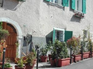 a building with potted plants on the side of it at YHouse 33 in Trento