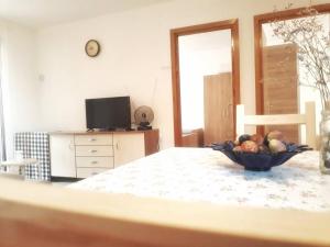 Televízia a/alebo spoločenská miestnosť v ubytovaní Apartmani Mia
