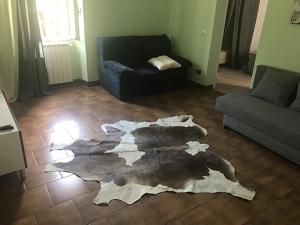 巴韋諾的住宿－Appartamento LA DULCE VIDA，一间客厅,地板上铺有地毯