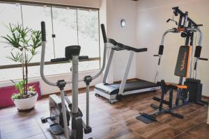 Das Fitnesscenter und/oder die Fitnesseinrichtungen in der Unterkunft Hotel San Ghermann