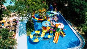 an aerial view of a water slide at a water park at SH Dolce Vita- All Inclusive - Free Aquapark & Beach & Beach bar in Golden Sands +206 photos