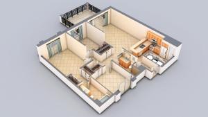 a floor plan of a house at Ocean View Condo in Los Sueños in Herradura