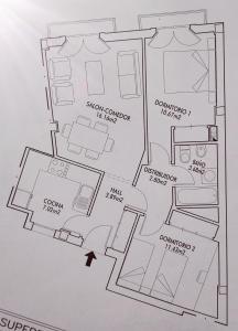 Plán poschodí v ubytovaní Apartamento Santa Faz