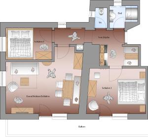Plan piętra w obiekcie Appartement Erwin & Eleonore Hüttl