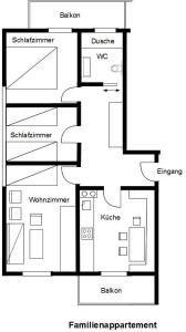 Půdorys ubytování Haus Helga
