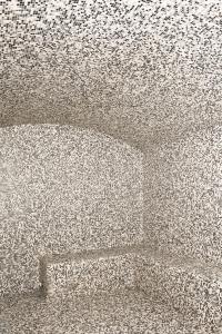 a ceiling of a room with a stone wall at Best Western Plus Hostellerie Du Vallon in Trouville-sur-Mer