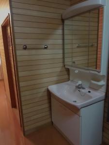 uma casa de banho com um lavatório e um espelho em Minpaku Nagashima room1 / Vacation STAY 1028 em Kuwana