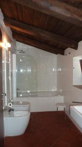 Laureana CilentoにあるLa Molinellaのバスルーム(バスタブ、トイレ、シンク付)