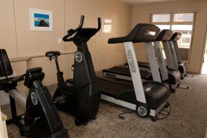 a gym with two exercise bikes and a treadmill at Hotel Regina Rio de Janeiro in Rio de Janeiro