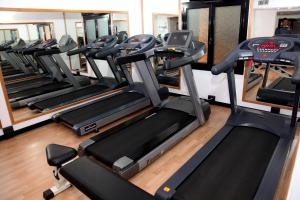 a row of treadmills in a gym at Aksai Residence in Aksay