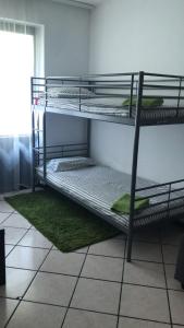 a couple of bunk beds in a room at Localita Polin 15, apartamenti 21 in Tione di Trento