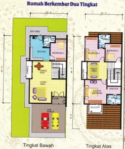 The floor plan of Lily Homestay @ Kangar, Perlis