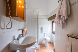 a bathroom with a sink and a toilet at Villa Valdarecchia in Apecchio +18 photos