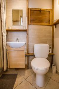 エスカルにあるLe Chat Perchéのバスルーム(トイレ、洗面台付)