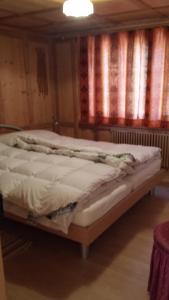 duże łóżko w pokoju z oknem w obiekcie Apartment Astrid w mieście Münster