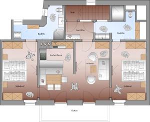 Půdorys ubytování Appartements Erwin & Eleonore Hüttl - Penthouse