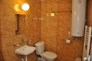 a bathroom with a toilet and a sink at Hotel Valdis in Pastra