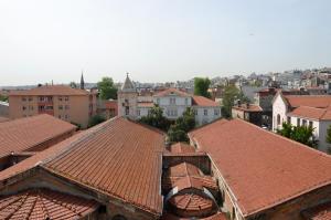 an overhead view of a city with red roofs at Sun Comfort Hotel in Istanbul