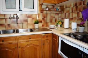 A kitchen or kitchenette at Luxury Beach Apartment in Athens Riviera