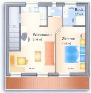 Plan piętra w obiekcie Appartement Schneeglöckchen
