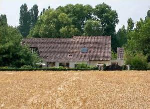 a large house with a field in front of it at Le Gîte du Tau in Touquin