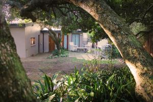 a view of a backyard with a table and chairs at Grants Place in Wilderness