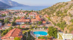 an aerial view of a resort with a swimming pool at Ata Lagoon Beach Hotel in Oludeniz