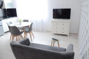 Televízia a/alebo spoločenská miestnosť v ubytovaní Multi Apartment Łąkowa 18/13