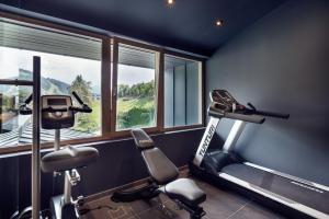 Posilňovňa alebo fitness centrum v ubytovaní ride & relax Aparthotel Schwarz