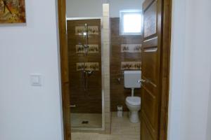 A bathroom at Wolf House Apartman