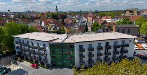 an overhead view of a building in a city at Boardinghouse Paderborn in Paderborn
