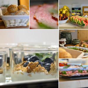 a collage of four pictures of different foods at Villa Kaplowa Chata & SPA in Zakopane