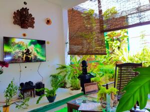 a room with a bunch of plants on the wall at Leisure Villa in Colombo