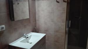 uma casa de banho com um lavatório e um chuveiro em Apartamento Las Tortugas em Arroyo Frío