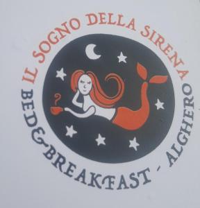 Ein Aufkleber einer Meerjungfrau auf dem Mond in der Unterkunft Il sogno della sirena in Alghero