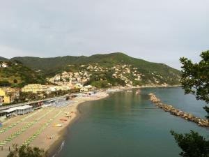 a view of a beach with people on it at Casa Anna in Moneglia