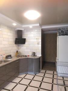 a kitchen with a sink and a refrigerator at Апартаменти in Truskavets