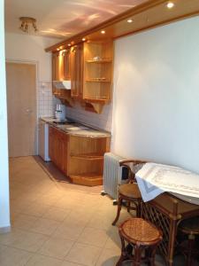 Kuchyň nebo kuchyňský kout v ubytování Kosztolányi Apartmanház
