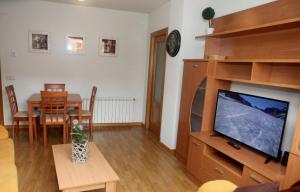 Televízia a/alebo spoločenská miestnosť v ubytovaní Apartamento Castilla