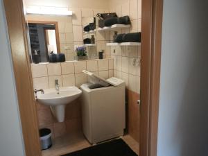 Kúpeľňa v ubytovaní Csabai Apartman