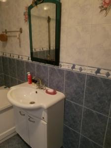 a bathroom with a sink and a mirror at Like Home Hostel & TOURS in Tiraspol +42 photos