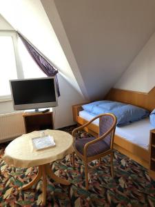 TV a/nebo společenská místnost v ubytování Pension Preussenstraße Leipzig
