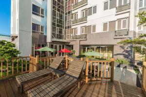 Balkón nebo terasa v ubytování Tien Hsiang Lin Sea Dragon King Hotel