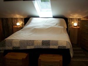 Katil atau katil-katil dalam bilik di Loft-Ferienwohnung zur "Kfz-Schenke"