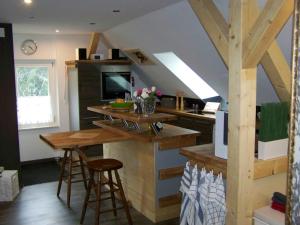 Kuchyň nebo kuchyňský kout v ubytování Loft-Ferienwohnung zur "Kfz-Schenke" + 11 fotografií